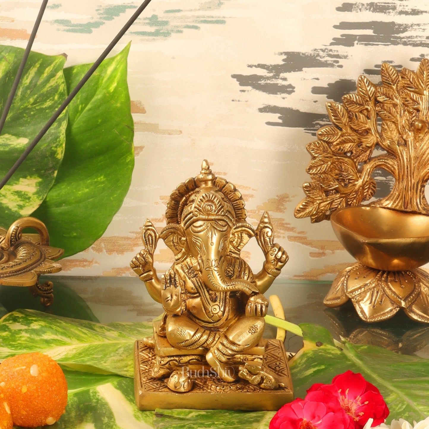Ganesha Brass idol 5.5 inch