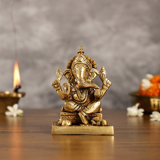 Ganesha Brass idol 5.5 inch