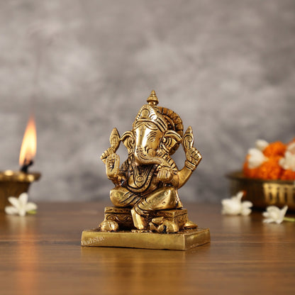 Ganesha Brass idol 5.5 inch