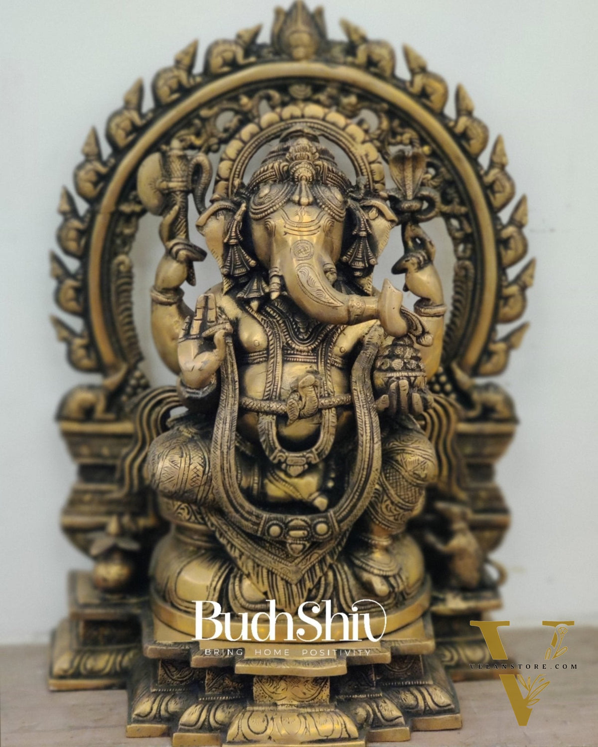 Ganesha Brass Idol Antique 18"