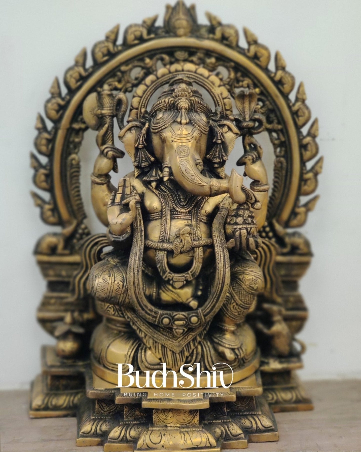 Ganesha Brass Idol Antique 18"