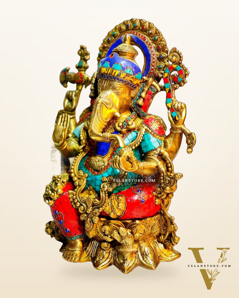 Ganesha Brass Idol Ganapati Brass Idol 16 inch