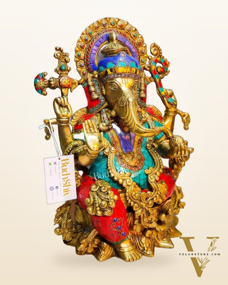 Ganesha Brass Idol Ganapati Brass Idol 16 inch