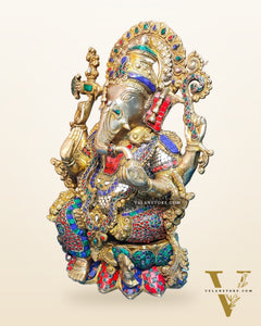 Ganesha Brass Idol Ganapati Brass Idol 16 inch