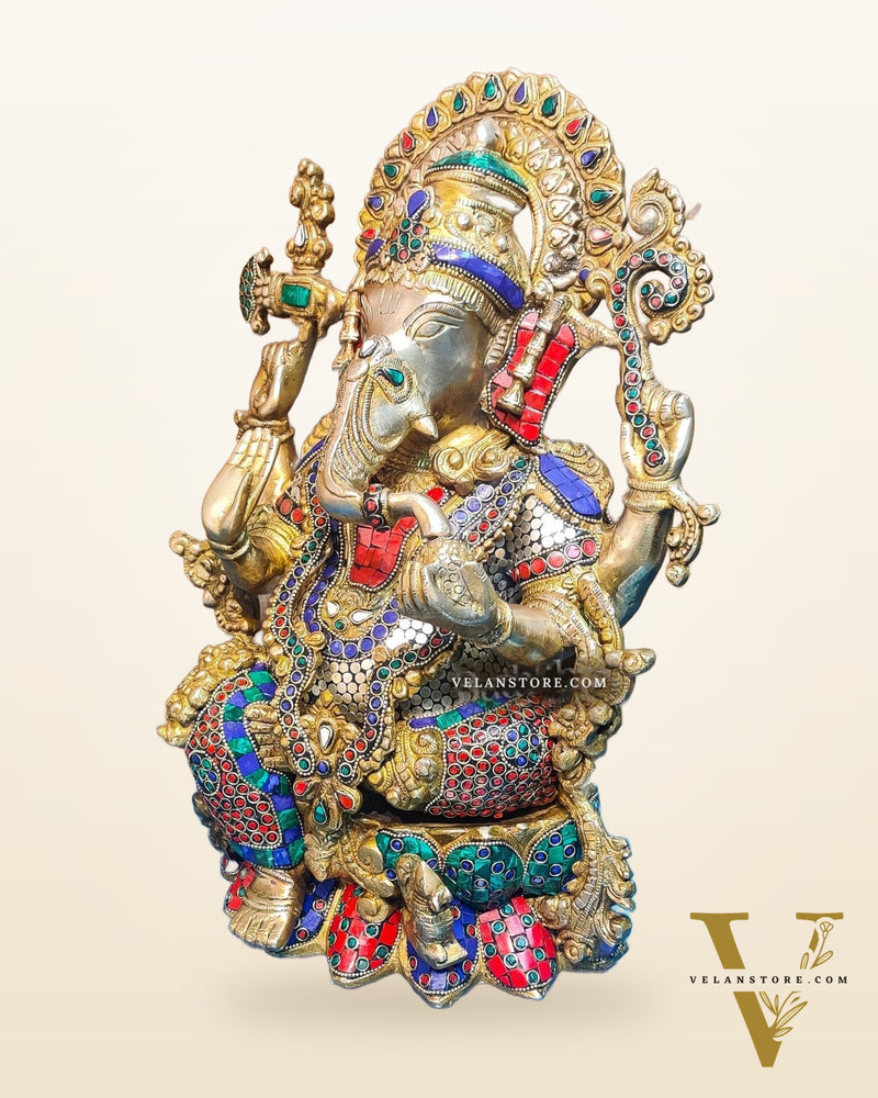 Ganesha Brass Idol Ganapati Brass Idol 16 inch