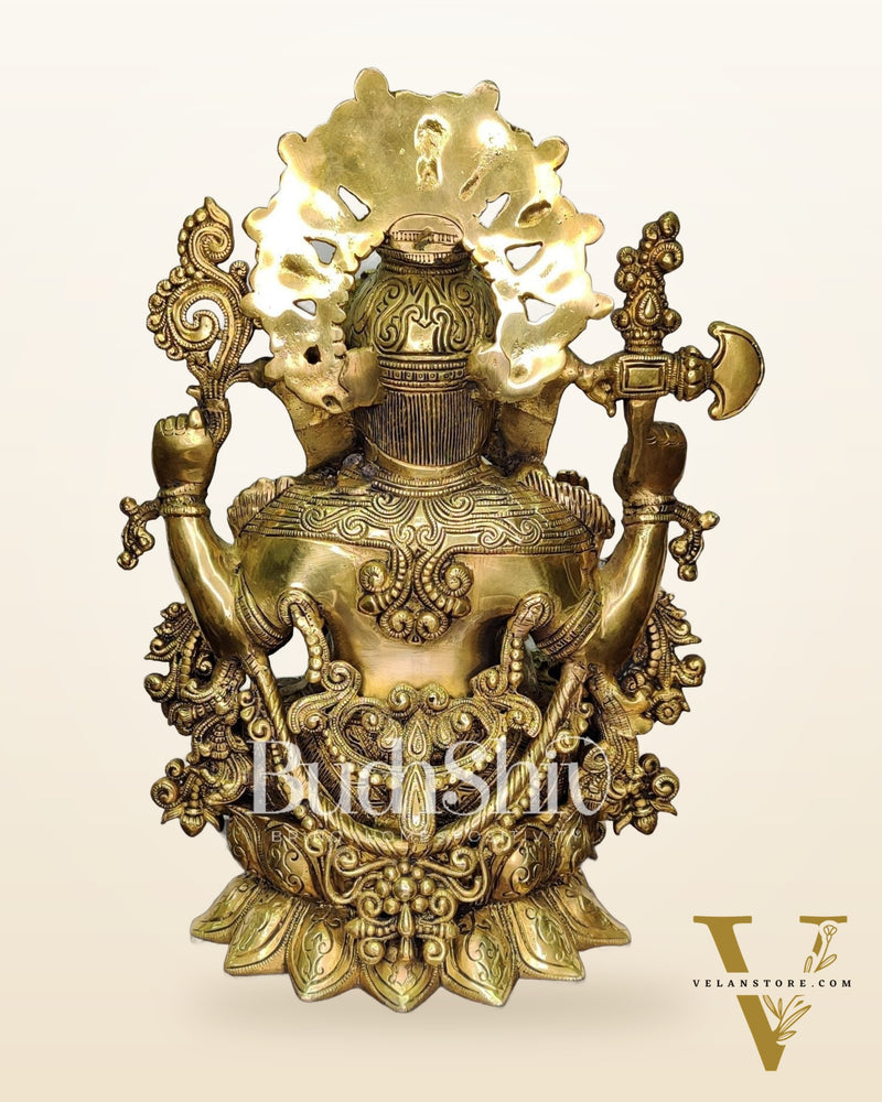 Ganesha Brass Idol Ganapati Brass Idol 16 inches