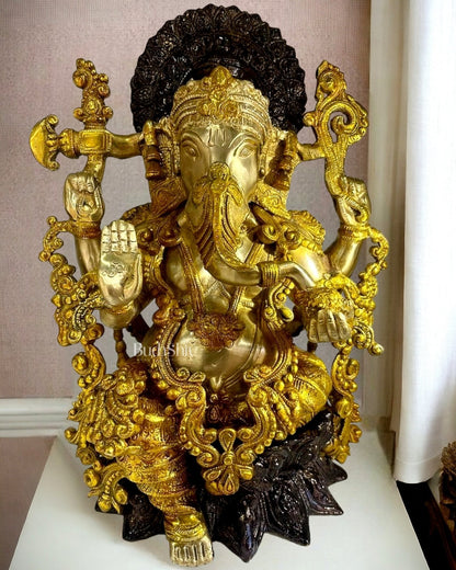 Ganesha Brass Idol Ganapati Brass Idol 16 inches