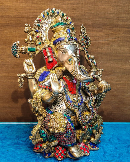 Ganesha Brass Idol Ganapati Brass Idol 16 inch