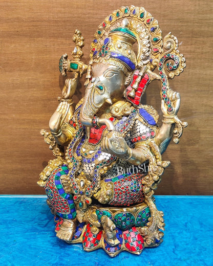 Ganesha Brass Idol Ganapati Brass Idol 16 inch