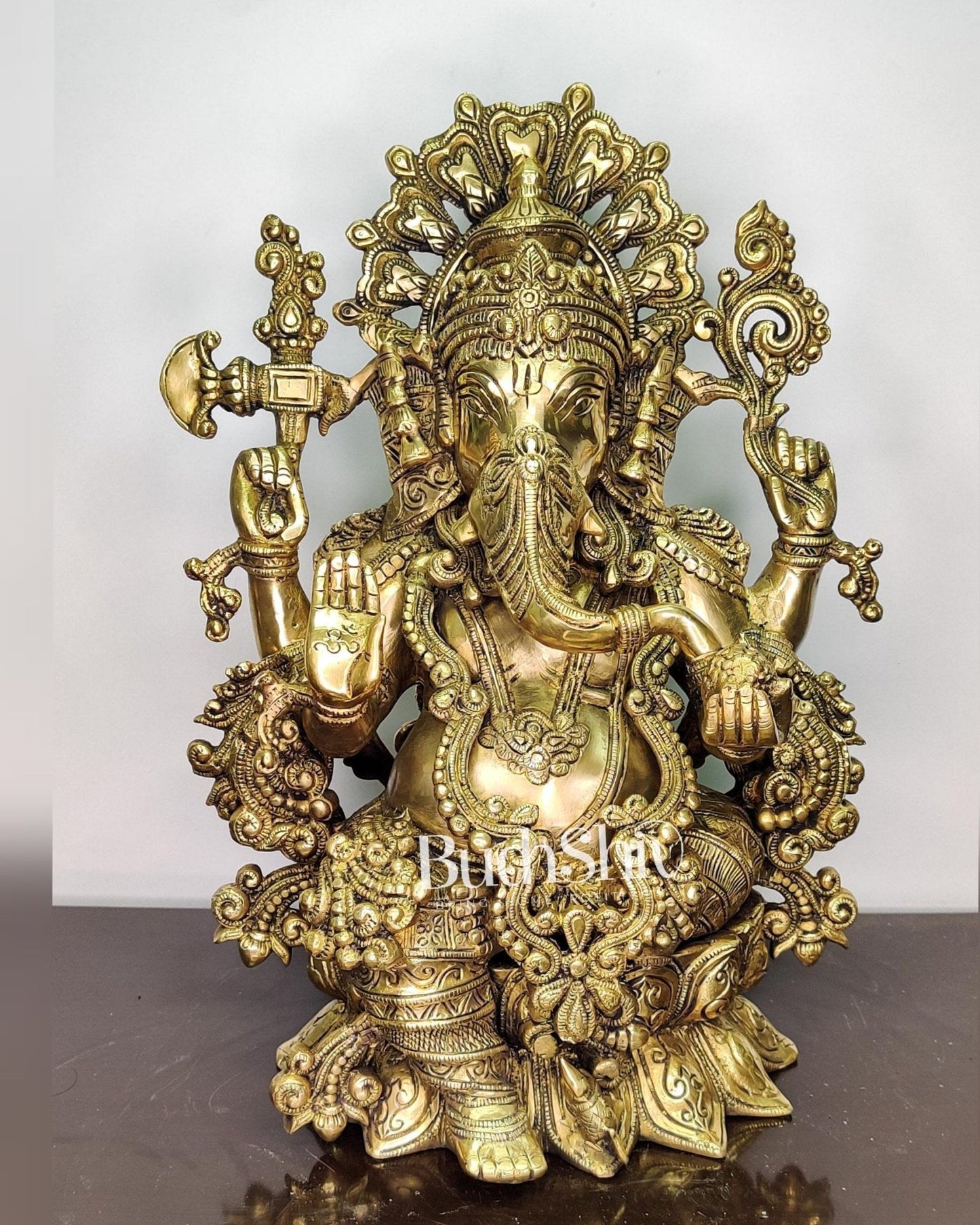 Ganesha Brass Idol Ganapati Brass Idol 16 inches