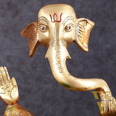 Ganesha Brass idol modern Abstract Antique finish | 8.5 inch