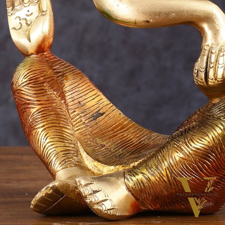 Ganesha Brass idol modern Abstract Antique finish | 8.5 inch