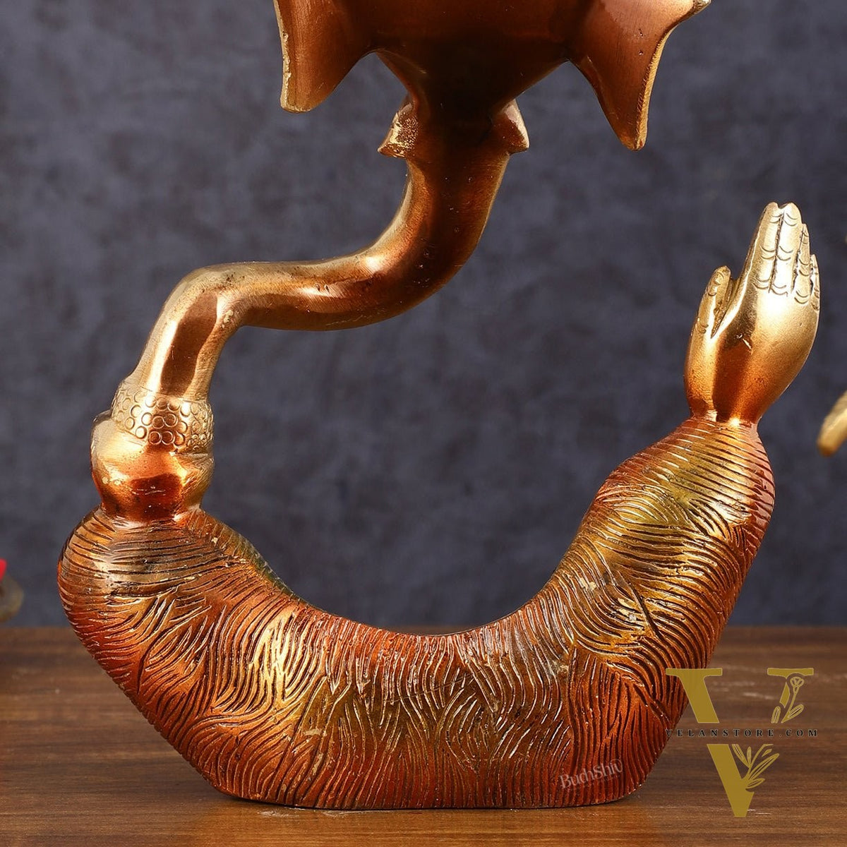 Ganesha Brass idol modern Abstract Antique finish | 8.5 inch
