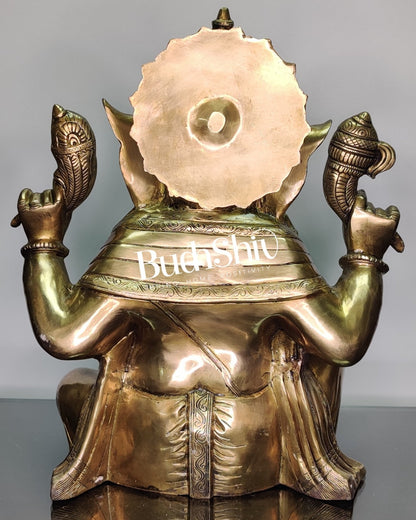 Ganesha Brass Idol with Antique finish 20 inch