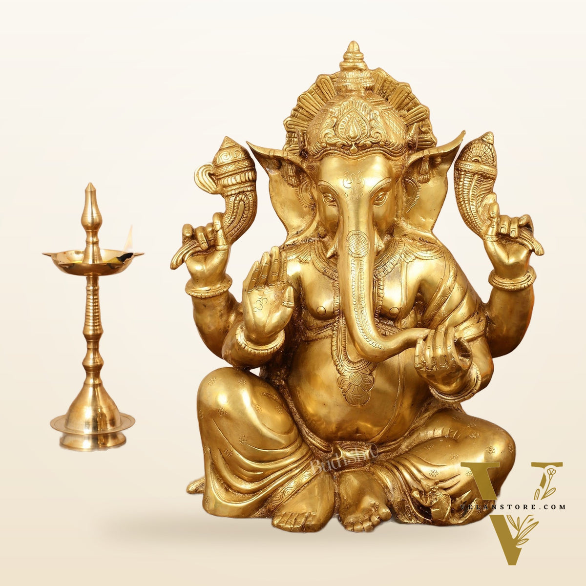 Ganesha Brass Idol with finish 20 inch