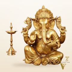 Ganesha Brass Idol with finish 20 inch