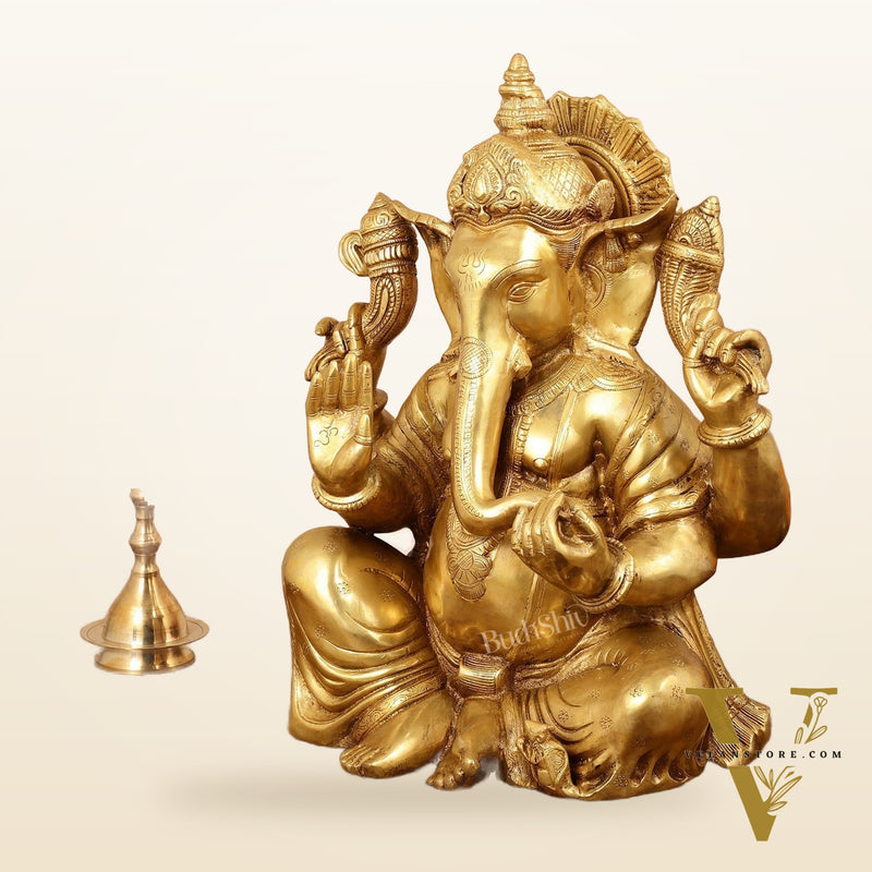 Ganesha Brass Idol with finish 20 inch