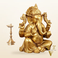 Ganesha Brass Idol with finish 20 inch