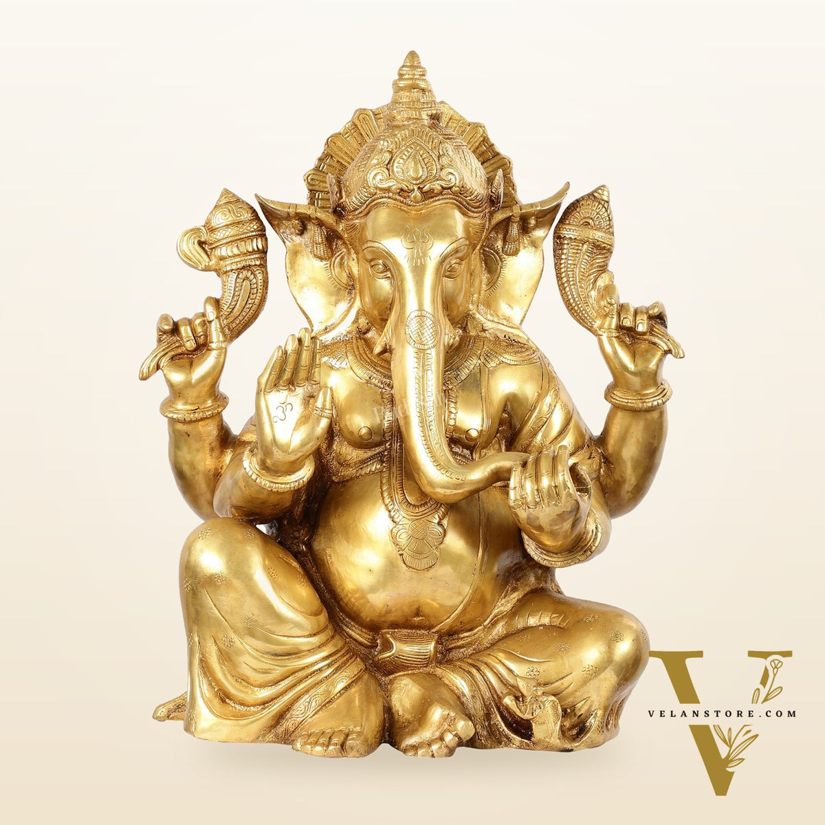 Ganesha Brass Idol with finish 20 inch