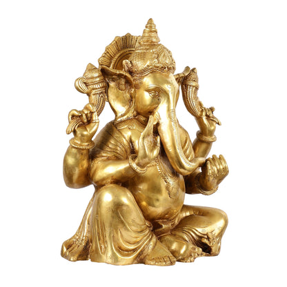 Ganesha Brass Idol with finish 20 inch