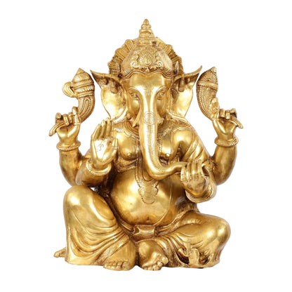 Ganesha Brass Idol with finish 20 inch