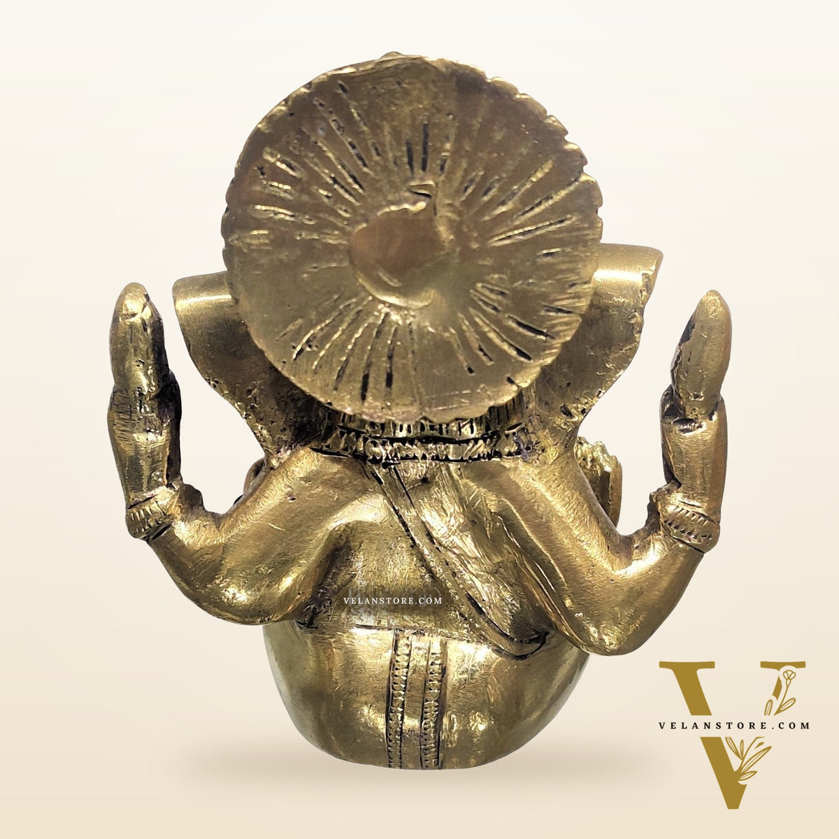 Ganesha brass idol with Gold charcoal finish | small size for office desk/study table/ temple/gifting