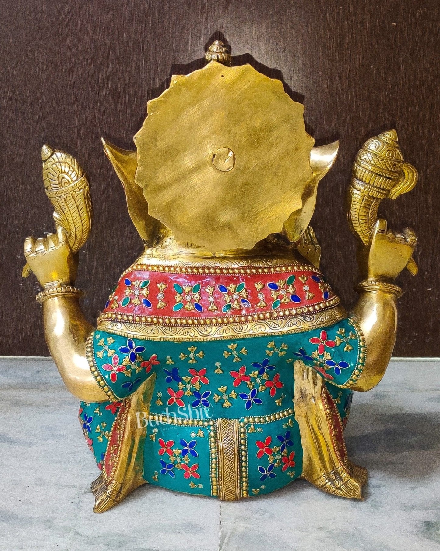 Ganesha Brass Idol with stonework 20 inch