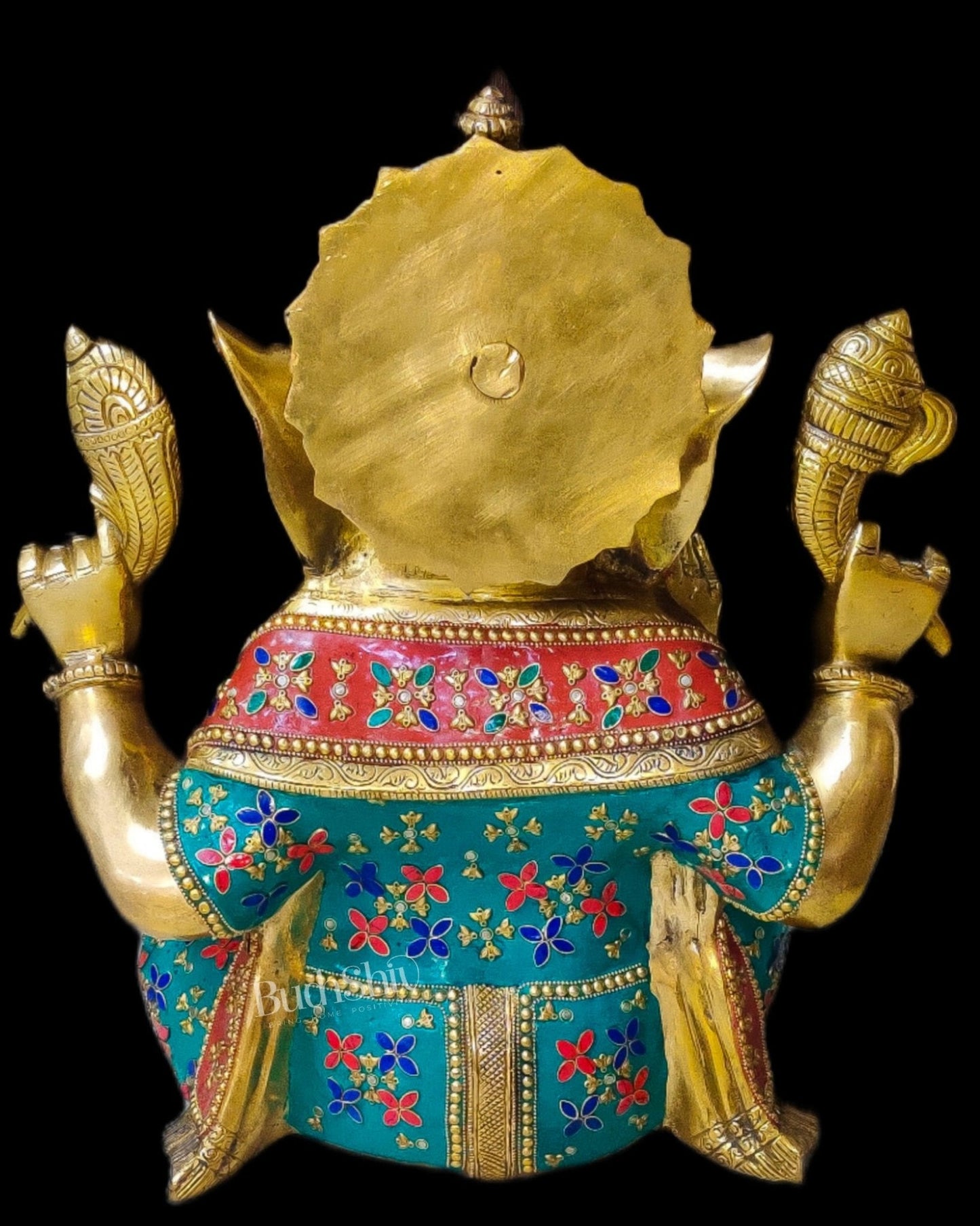 Ganesha Brass Idol with stonework 20 inch