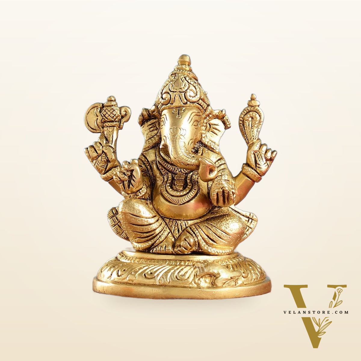 Ganesha brass murti 4.5 inch