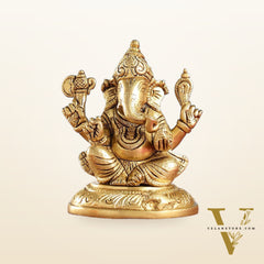 Ganesha brass murti 4.5 inch