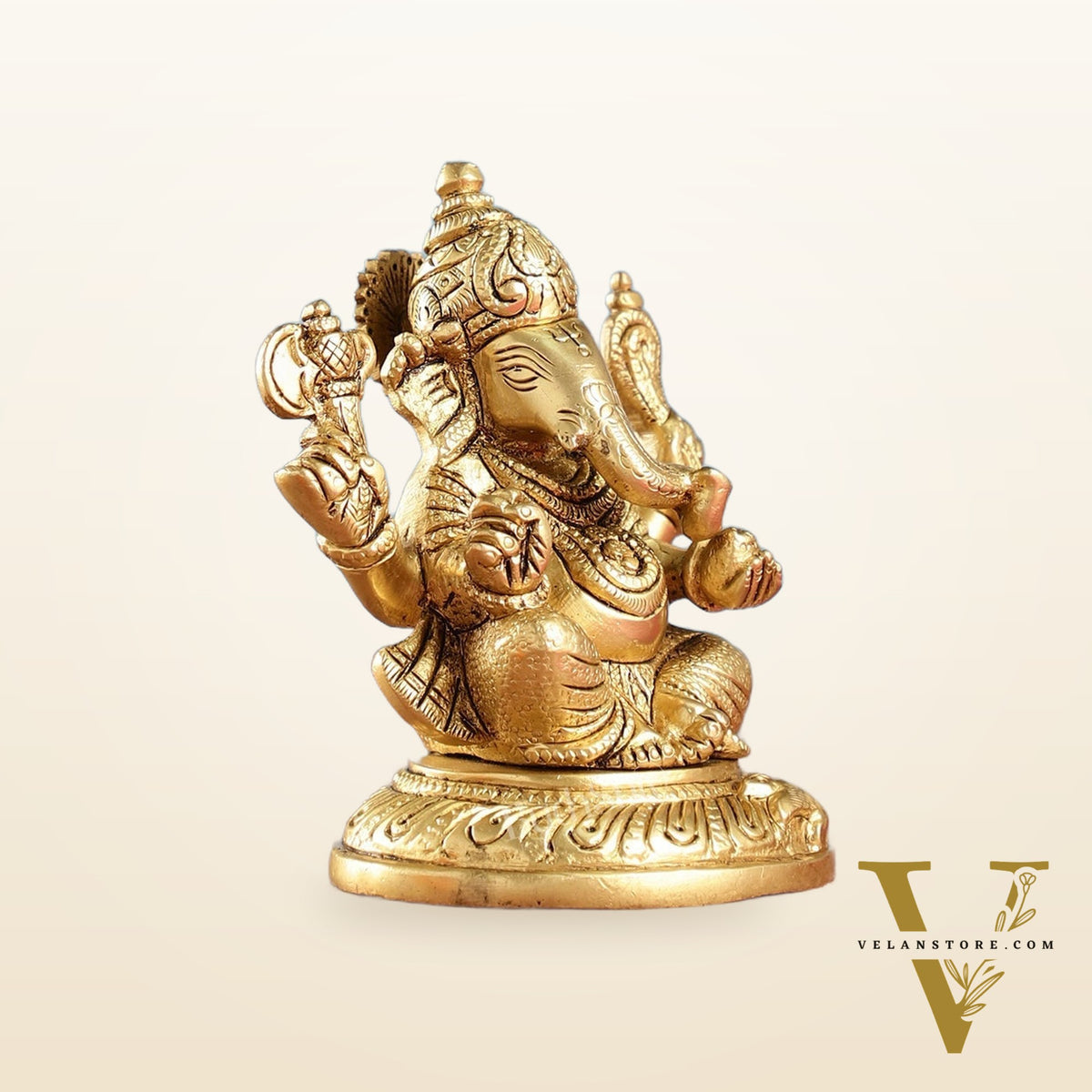 Ganesha brass murti 4.5 inch
