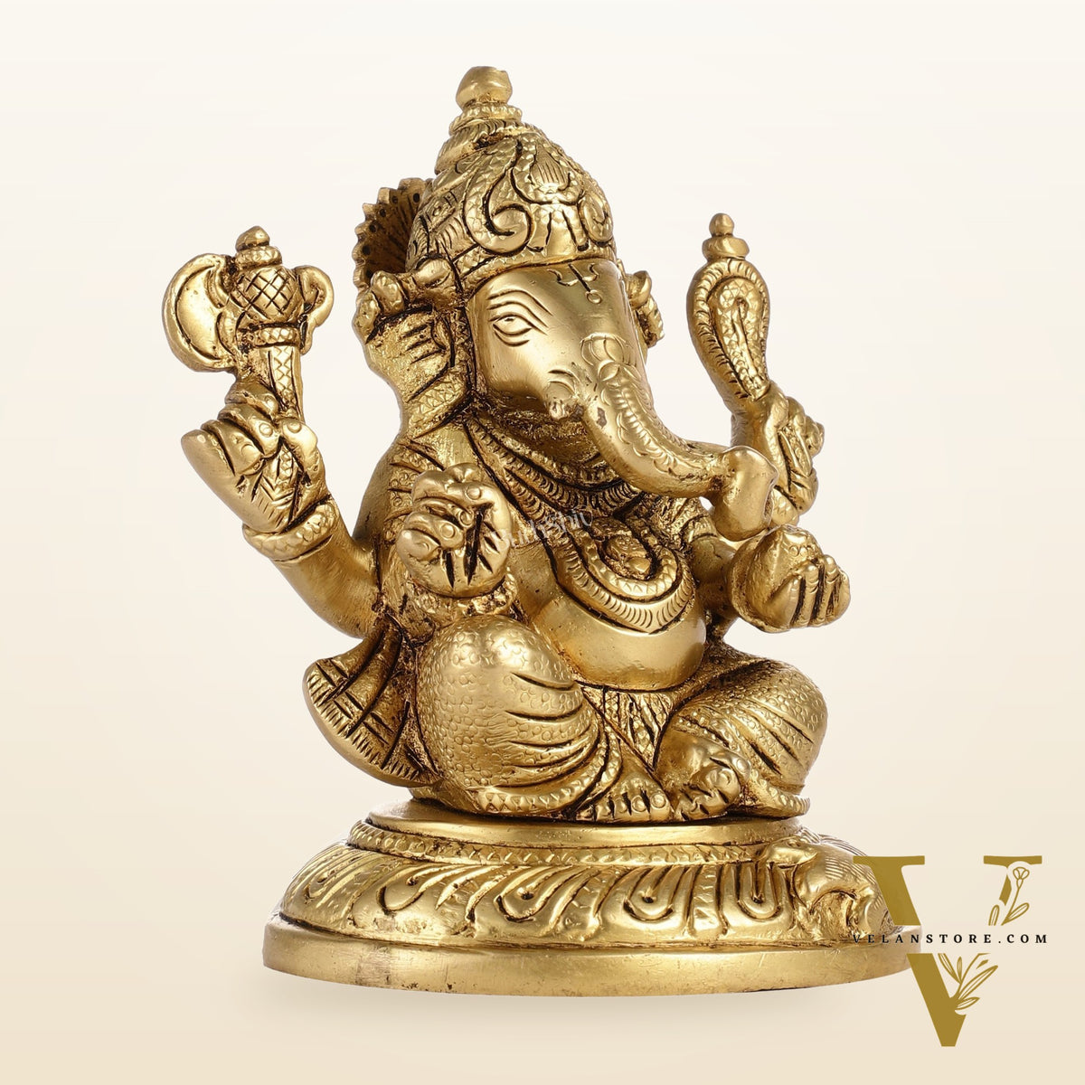 Ganesha brass murti 4.5 inch