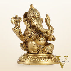 Ganesha brass murti 4.5 inch