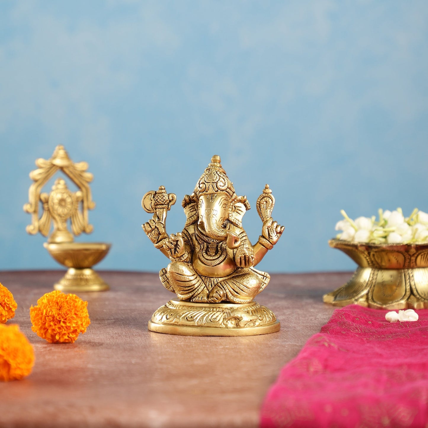 Ganesha brass murti 4.5 inch