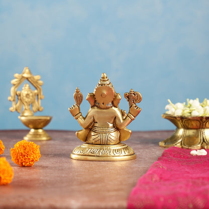 Ganesha brass murti 4.5 inch