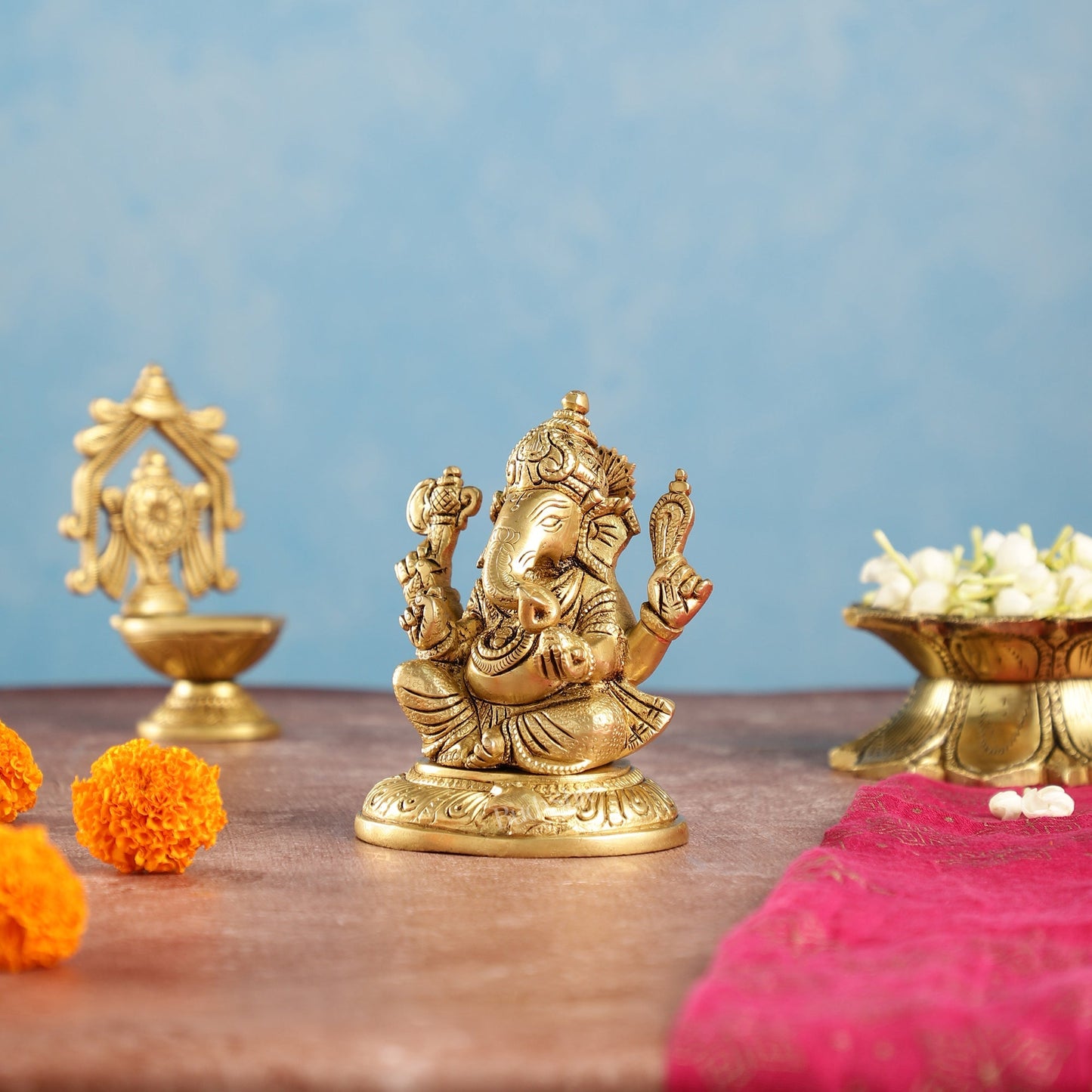 Ganesha brass murti 4.5 inch