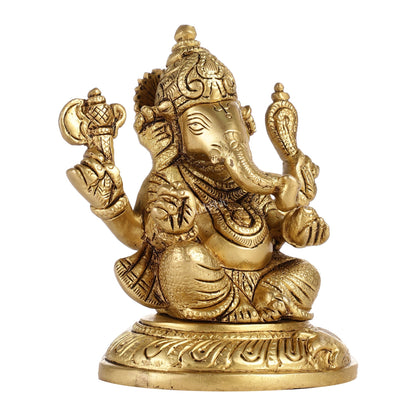 Ganesha brass murti 4.5 inch