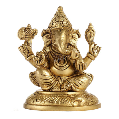 Ganesha brass murti 4.5 inch
