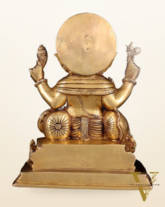Ganesha Brass statue 13 inch enhanced carvings