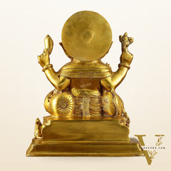 Ganesha Brass statue 13 inch golden tone