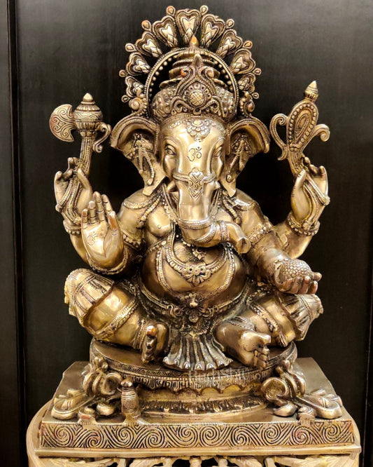 Brass Dagduseth Ganesha Brass Statue 20 inch
