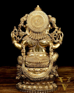 Ganesha Brass Statue - 26 Inch enhanced carvings