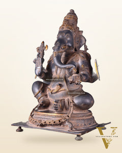Ganesha Brass statue - Majestic 21 -Inch Height