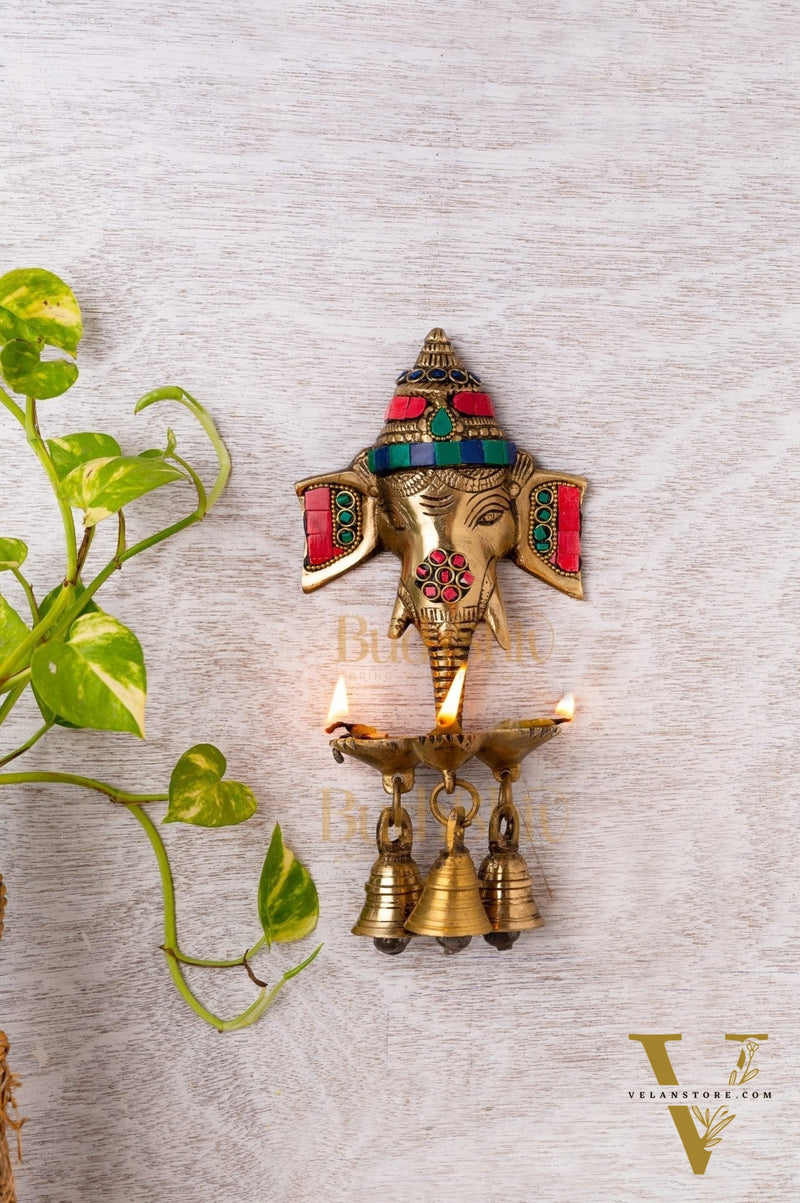 Ganesha Diya Lamp Wall Hanging diya 10"