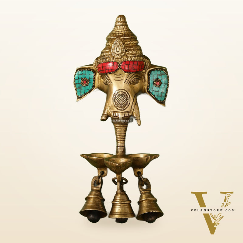 Ganesha Diya Lamp Wall Hanging diya 10"