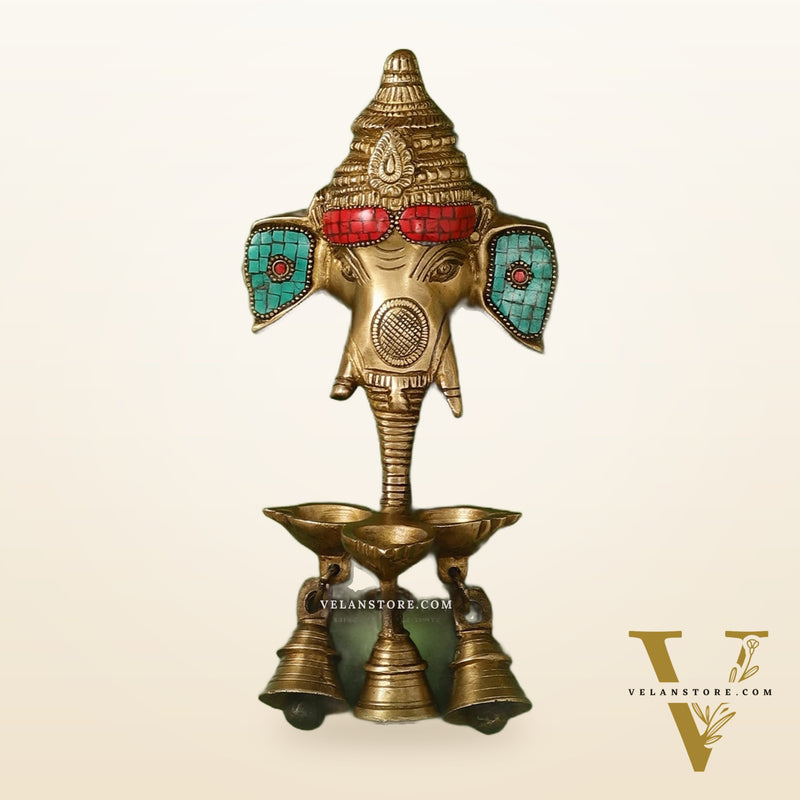 Ganesha Diya Lamp Wall Hanging diya 10"