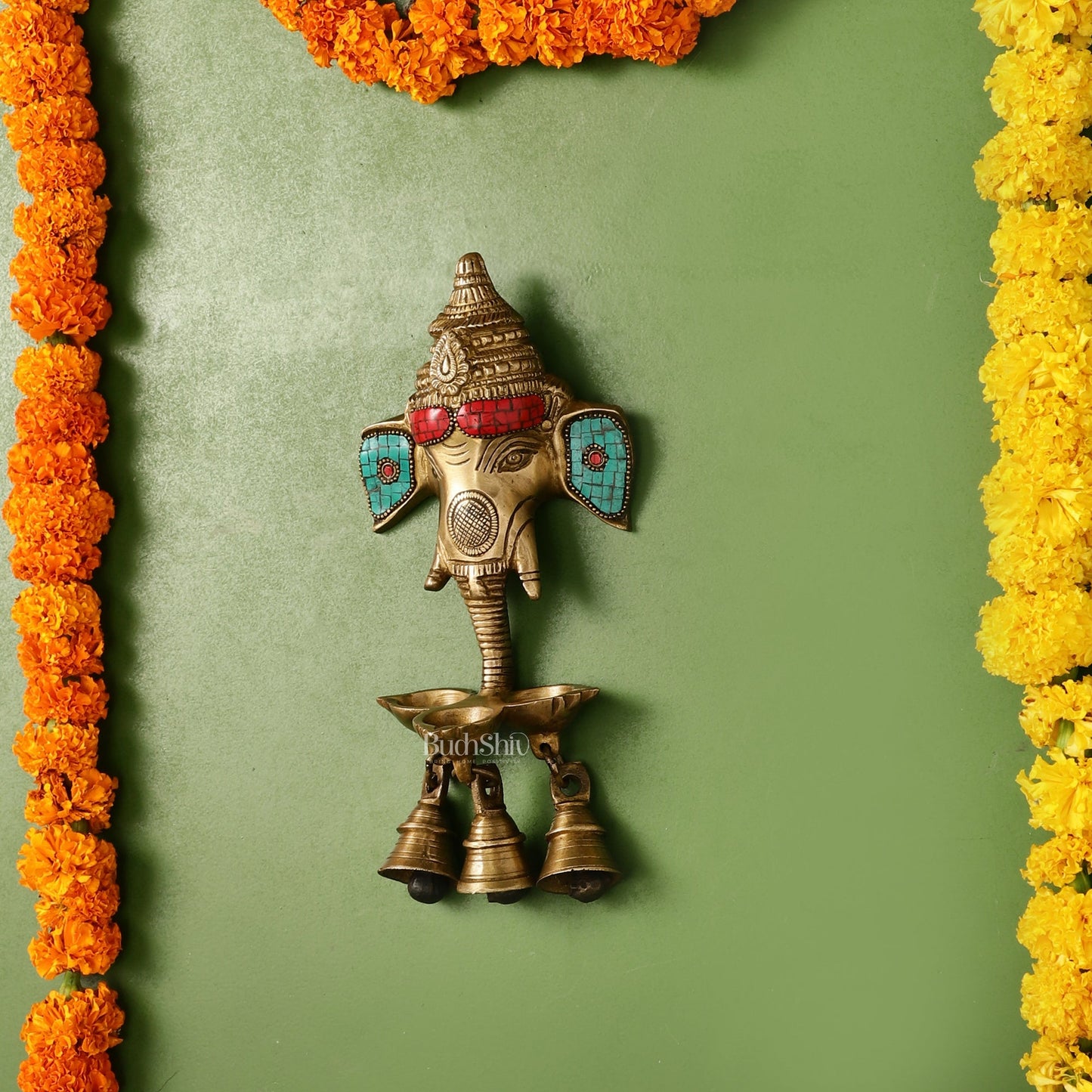 Ganesha Diya Lamp Wall Hanging diya 10"