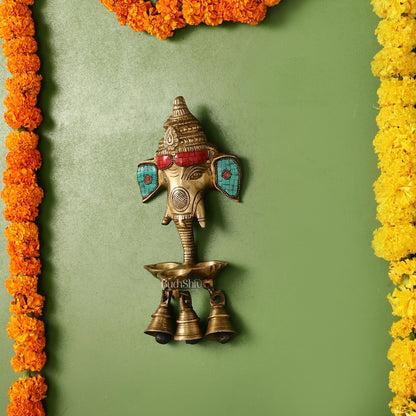 Ganesha Diya Lamp Wall Hanging diya 10"