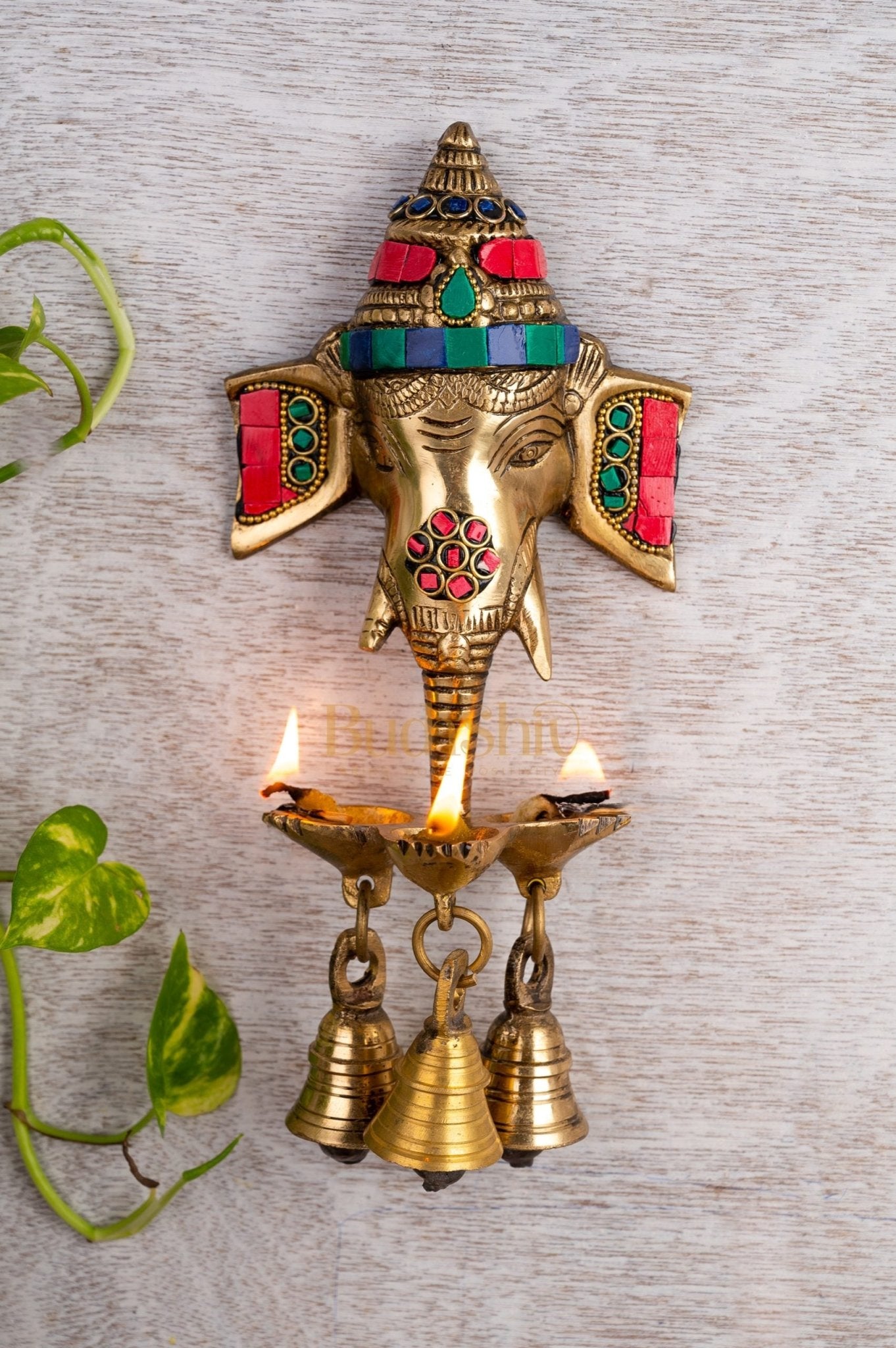 Ganesha Diya Lamp Wall Hanging diya 10"