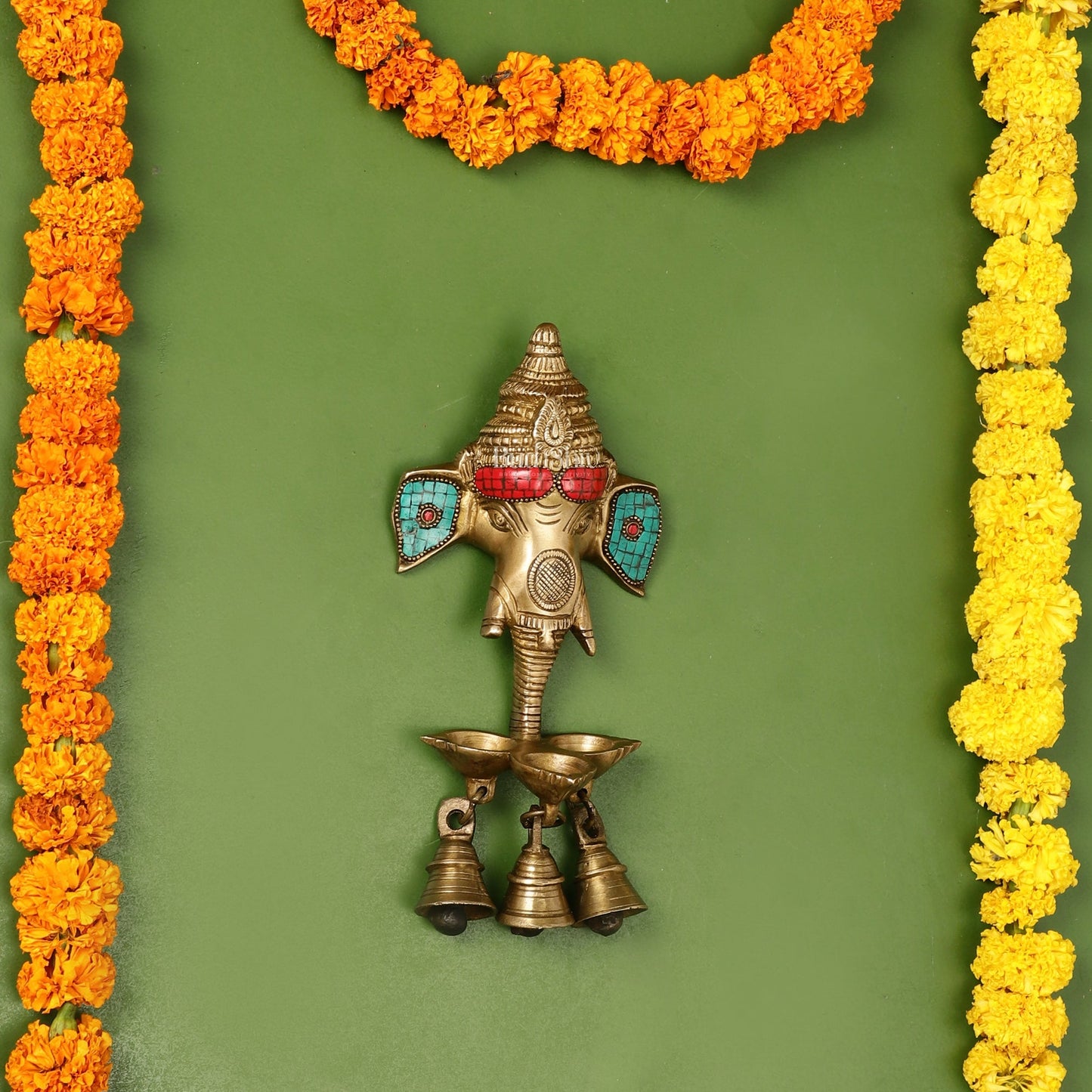 Ganesha Diya Lamp Wall Hanging diya 10"